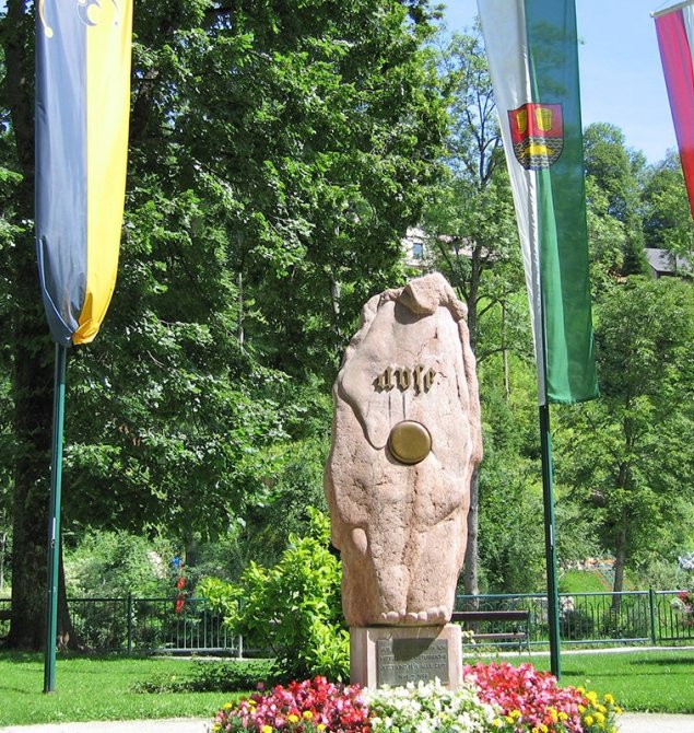 Geografischer Mittelpunkt von Österreich in Bad Aussee